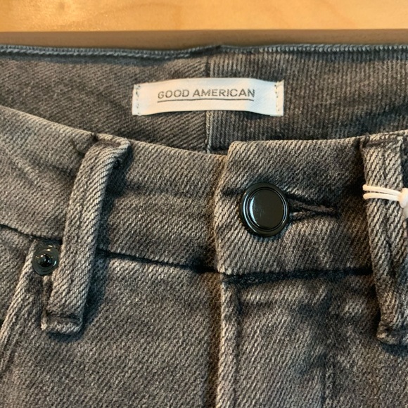 NWT Good American Good Curve Skinny Raw Hem Black Jeans Size 2 - Picture 6 of 7